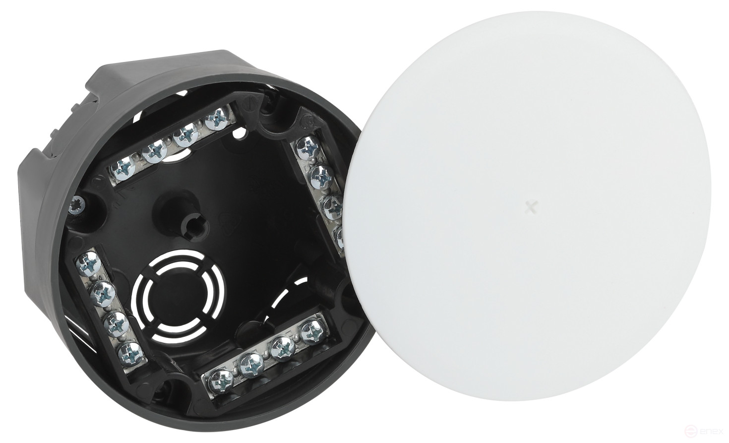 Распаячная коробка ЭРА KRT-k-103-50 скрытой установки черно-белая 103х50мм для твердых стен клеммник крышка IP20