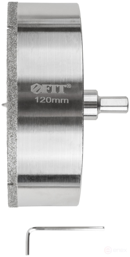 Коронка кольцевая по керамограниту, камню и кафелю алмазная с центровочным сверлом 120х70 мм