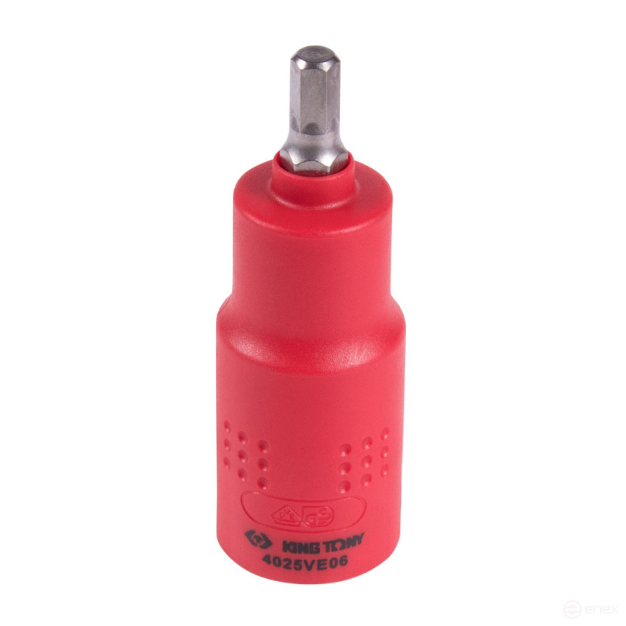 Насадка (бита) торцевая диэлектрическая 1/2", HEX, 6 мм, L = 75 мм KING TONY 4025VE06