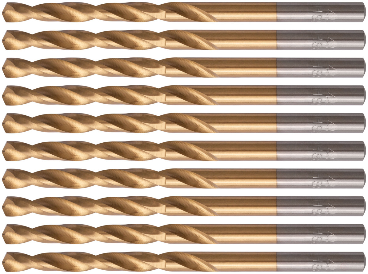 Сверла HSS по металлу, титановое покрытие 4,5 мм (10 шт.)
