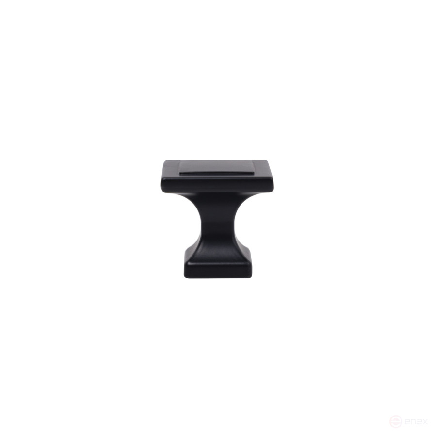 Pen meb. button met. SQUARE, matte black, AKS