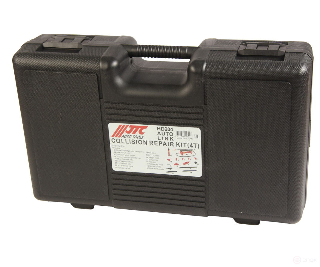 Hydraulic Bodywork Tool Kit, 4t force, 17 items in a JTC case