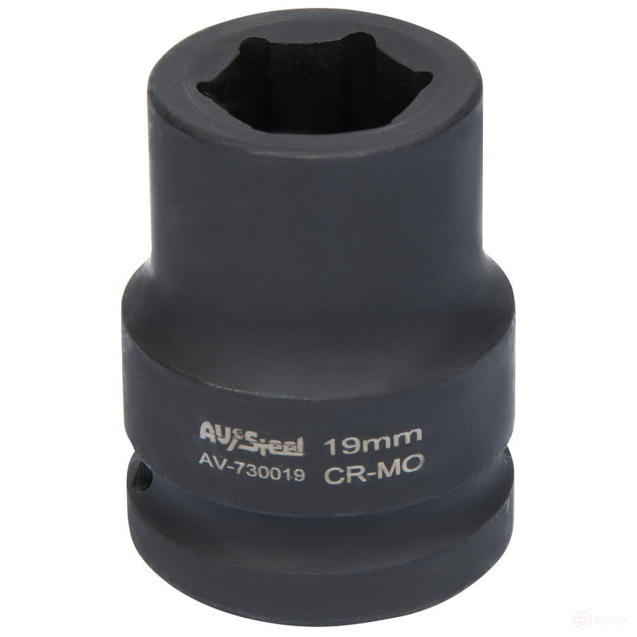 Головка ударная 3/4" шестигранная 19мм "AV Steel" AV-730019