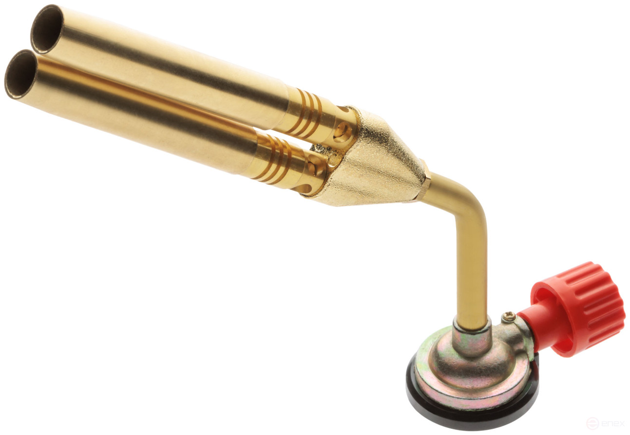 Double gas burner for a standard collet cylinder