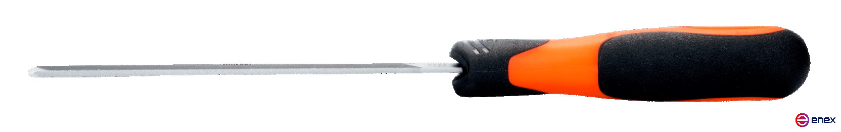 Напильник плоский с закругленной кромкой с рукояткой ERGO 200 мм, насечка драчевая