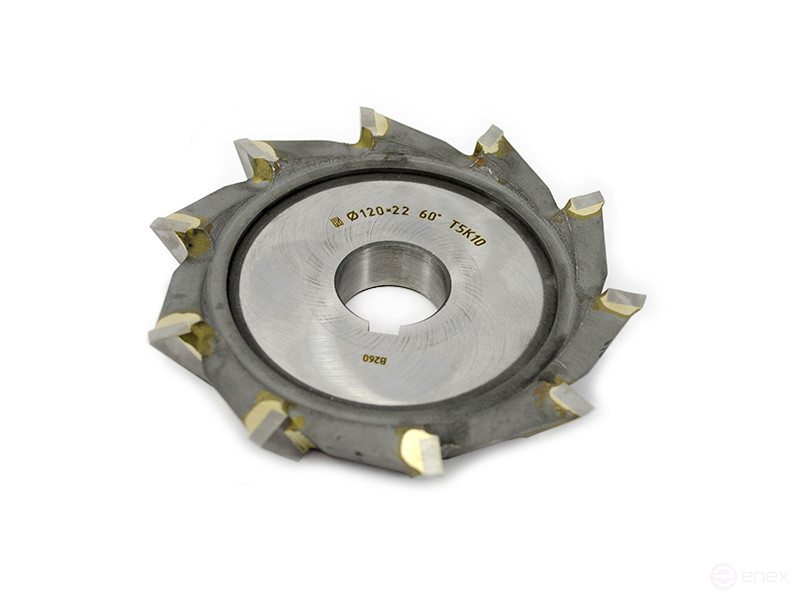 Фреза одноугловая насадная 120 х 22 х 60 гр. Т5К10 dпос=27 мм левая «Русский Инструмент» (РИ)