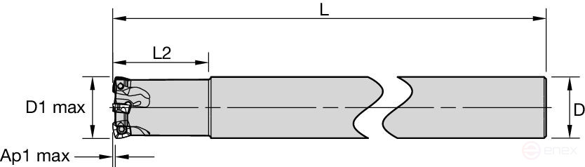 Фреза для работы с большими подачами 7792VXP06CA032Z5R190 S