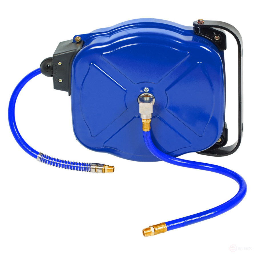 Pneumatic hose 8x12 mm, 15 m, on an automatic coil, polyurethane, 1/4" thread MASTAK 681-08015HR