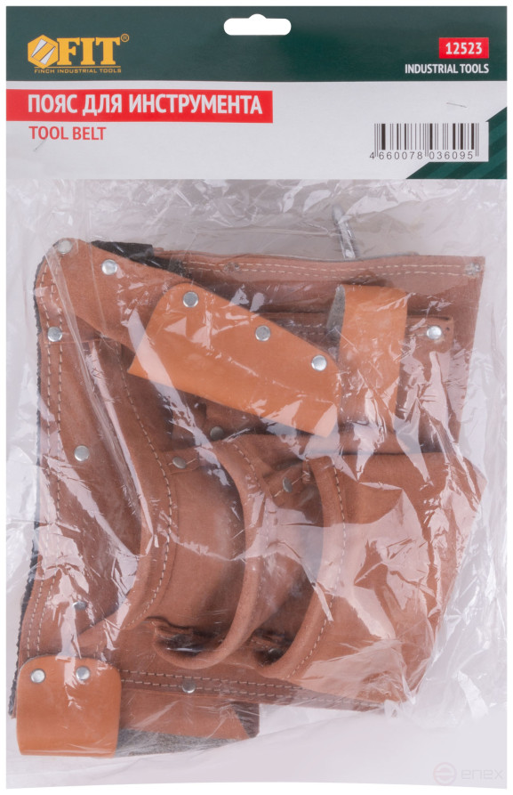 Пояс для инструмента двойной, кожа, 10 отделений, 1 петля для инструмента