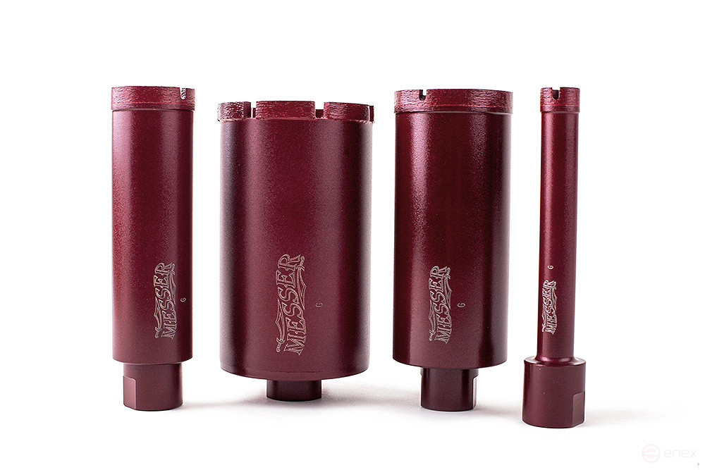 Сегментная алмазная коронка MESSER REDLINE по граниту диаметр 80 мм длина 100 мм