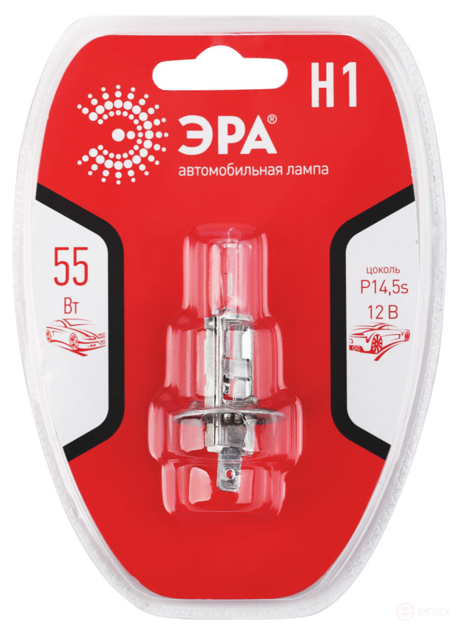 Автолампа галогенная ЭРА 73410 P14,5s Н1 12V 55W BL