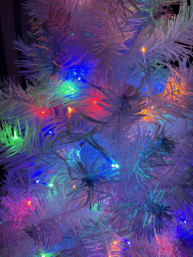 LED Christmas Garland ERA ENIN - WM Tinsel 3.9m White Wire Multicolor