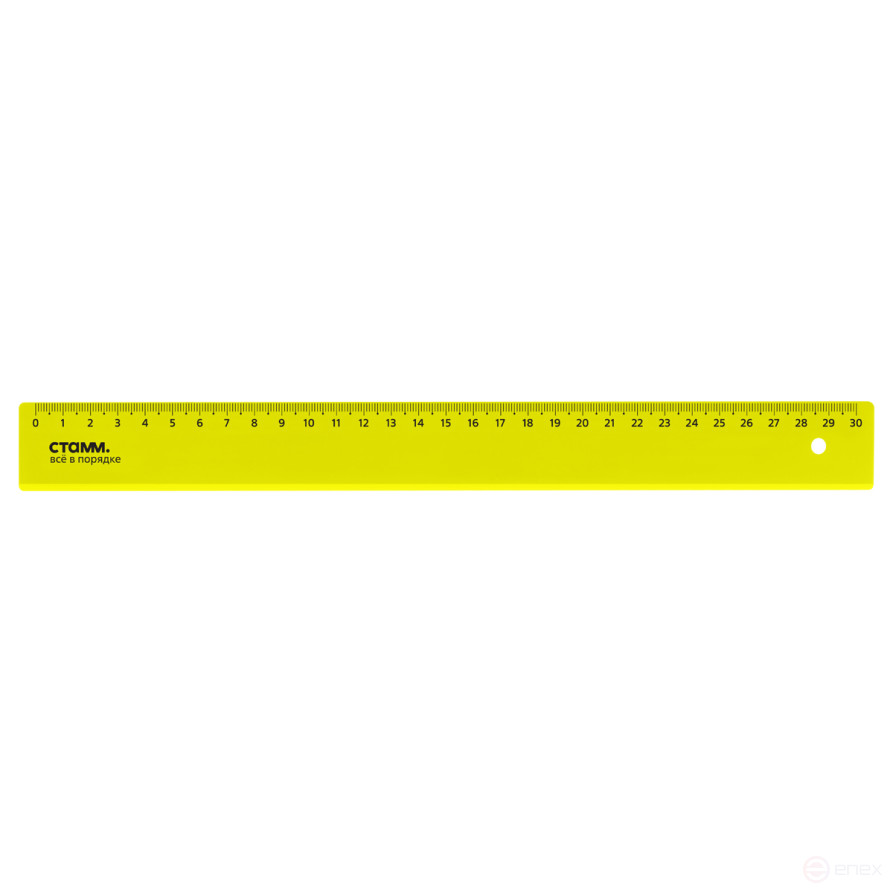 Ruler 30cm STAMM, plastic, transparent, neon colors, assorted