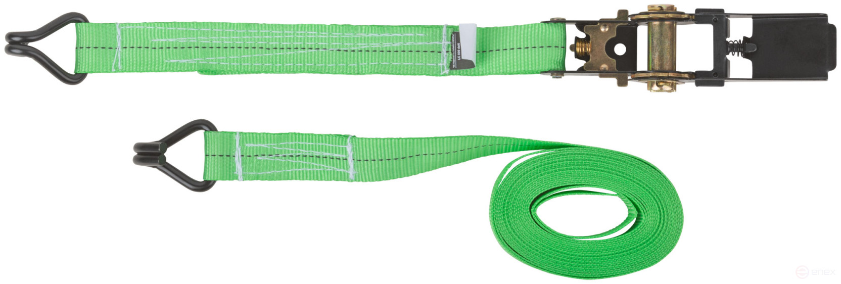 Ремень для крепления груза, храповый механизм 110 мм, полиэфирная лента 25 мм x 5 м, 800 / 1600 кг