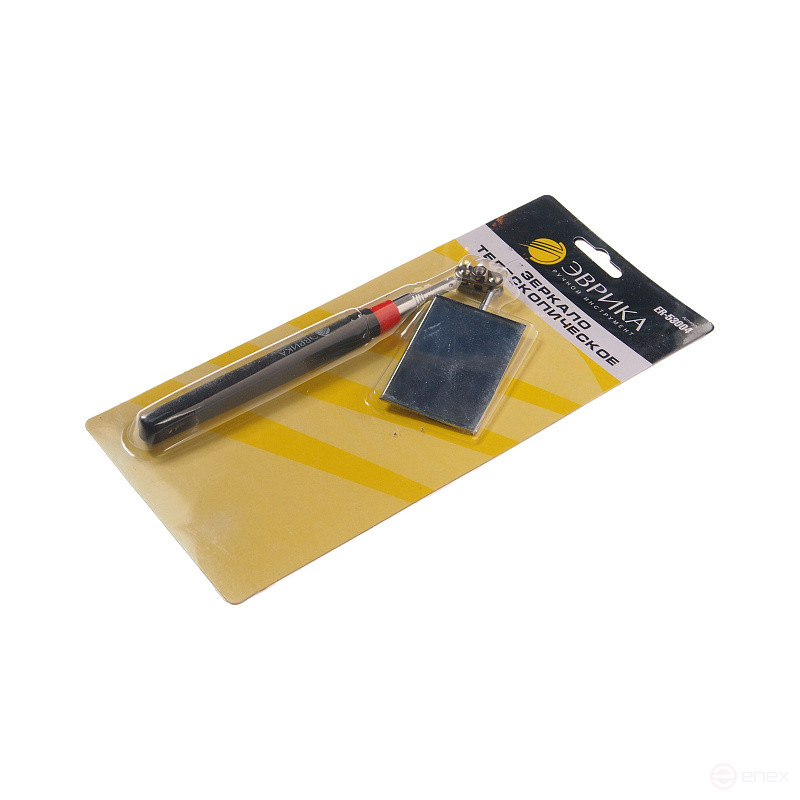 Зеркало ER-53004 телескопическое, прямоугольное, с резиновой ручкой, 25.4х50.8 мм, длина 73,5см ЭВРИКА 1/25/100