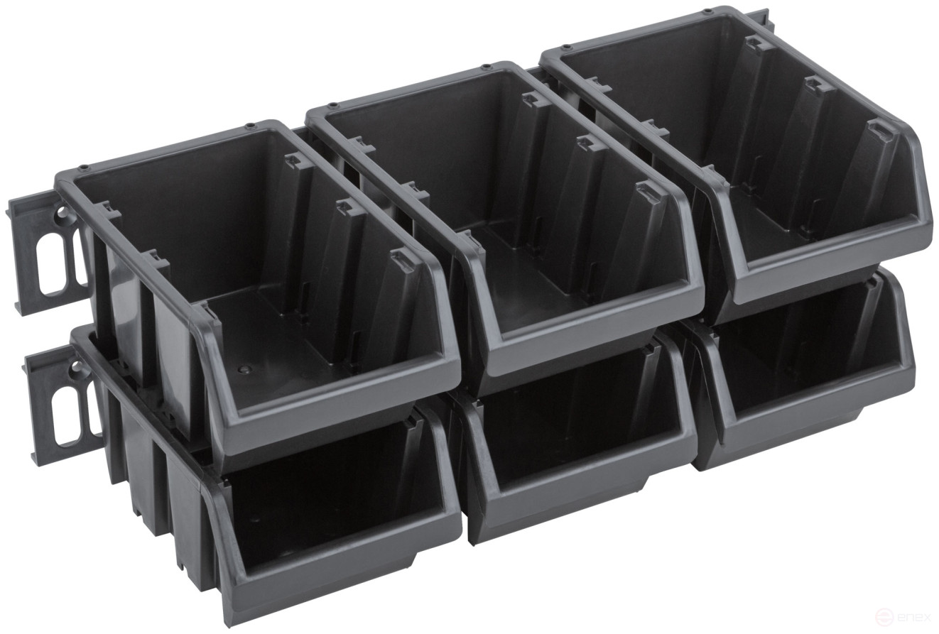 Набор Лотков для крепежа (15 шт. лотков 150х95х70 мм + 4 шт. планок), черные