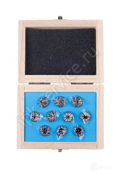 Set of collet ER16 - 10 pcs (1, 2, 3, 4, 5, 6, 7, 8, 9, 10 ) accuracy 0.010 mm
