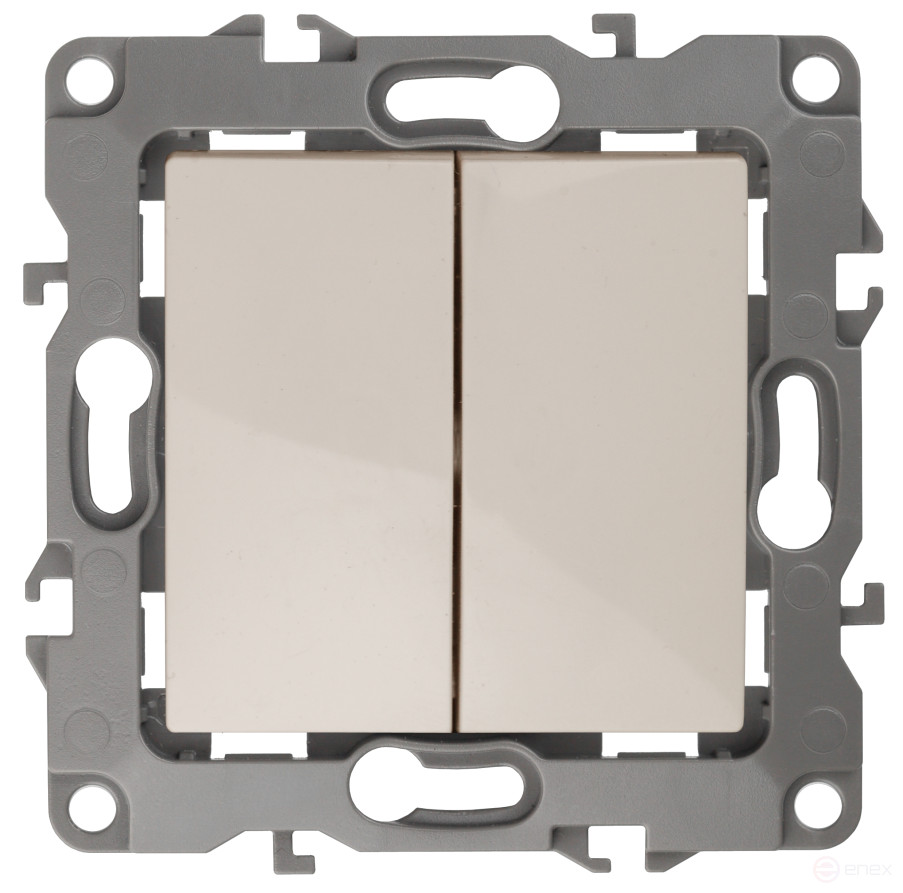 12-1106-02 ERA Double Switch, 10AH-250V, IP20, Era 12, Ivory