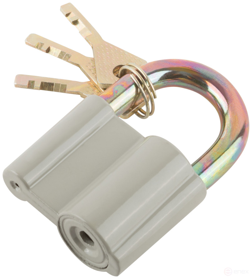 Padlock, aluminum alloy body 55x42 mm, steel shackle 10 mm