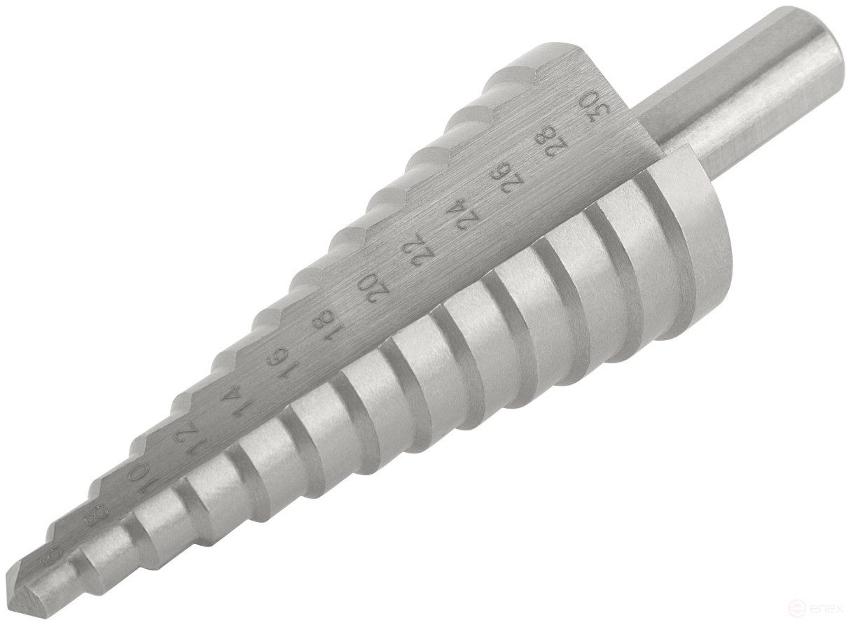 HSS step drill for metal, 13 steps, 6-30 mm