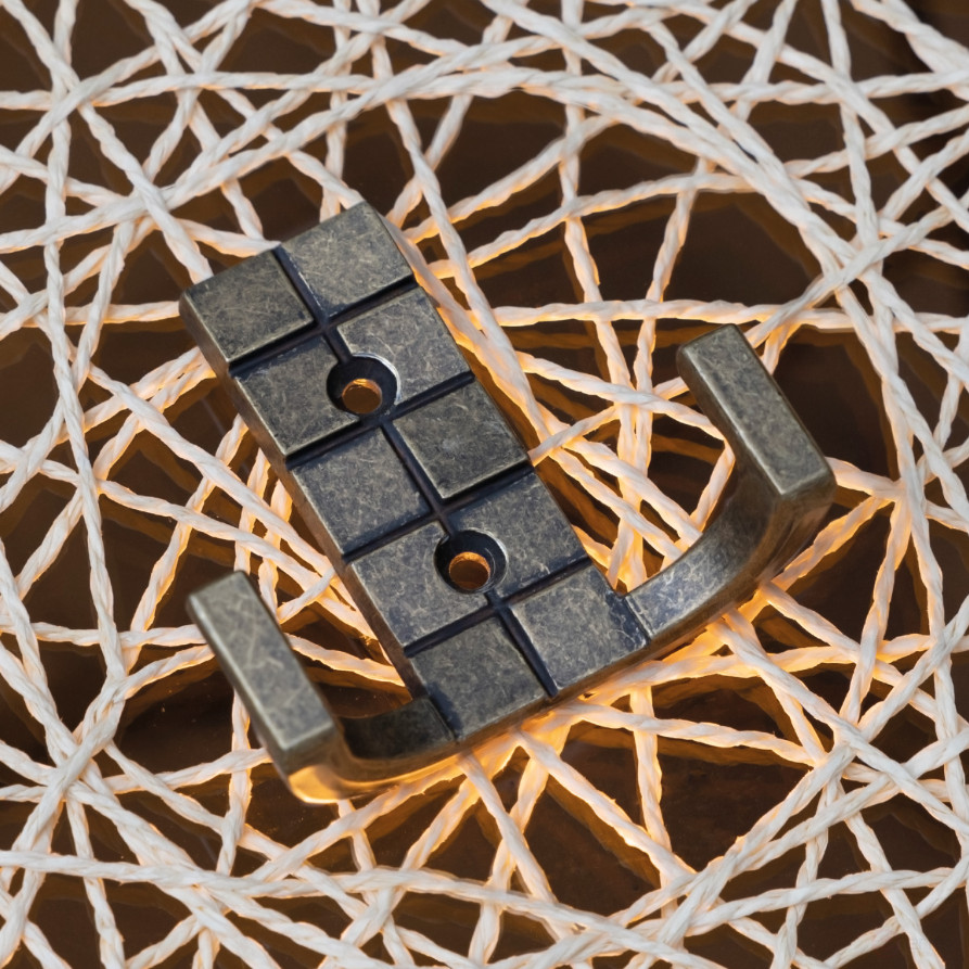 Hook meb. two-horn metal TETRIS old gold AKS