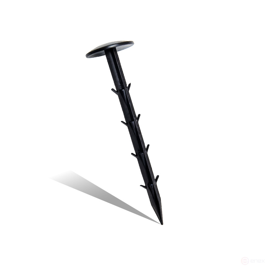 Garden pegs for fixing geotextiles, films, spunbond, geoplastboard, 15 cm, set of 20 pcs., black