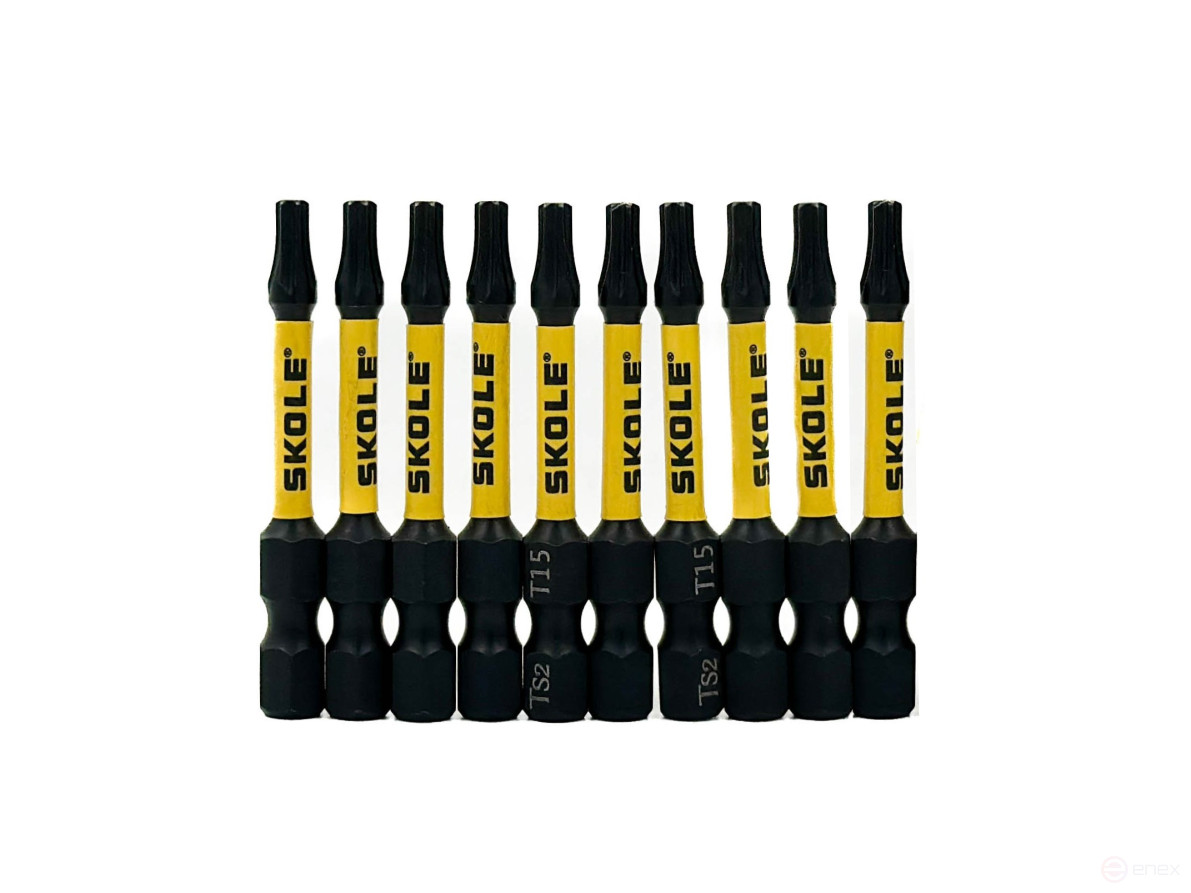 10 магнитных бит Skole T15-50, сталь S2 оригинал BT2-T1550