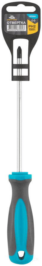 Screwdriver, CrV steel, rubberized handle PH2 x 150 mm