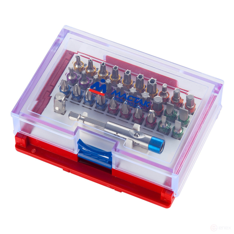 Набор вставок (бит) 1/4", PH, PZ, Hex, Torx, Slotted, 32 предмета МАСТАК 058-10032C