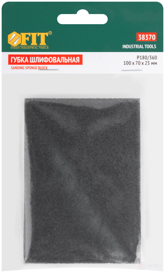 Губка шлифовальная алюминий-оксидная, 100х70х25 мм, средняя жесткость Р 180/ Р 360