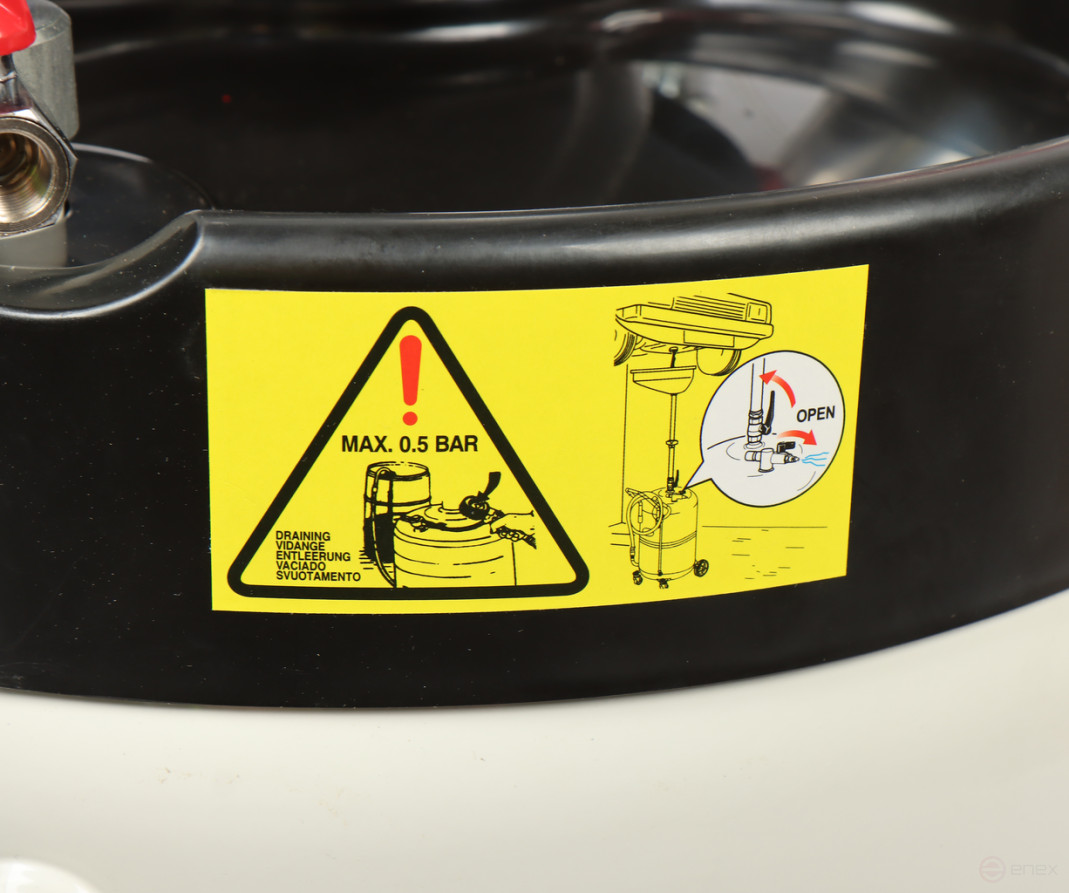 Установка для замены масла 90л с поворотным поддоном 15л и колбой GTE