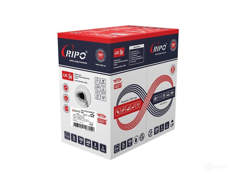 UTP4 CAT5E 24AWG Cu RIPO Twisted Pair Cable