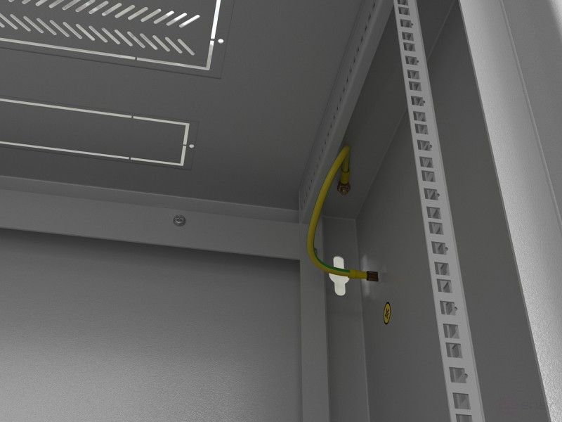 TWL-1266-SD-RAL7035 Wall cabinet 19-inch (19"), 12U, 650x600x600mm, metal perforated door, non-removable walls, 1 pair of profiles, color gray (RAL 7035) (assembled)