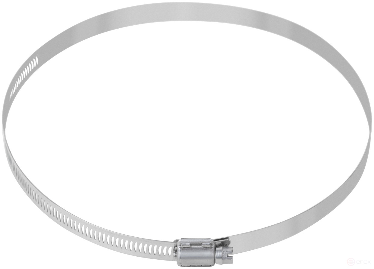 Crimp clamp, 12.7 mm wide, stainless steel.steel 130-203 mm