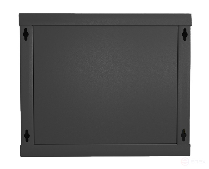 TWL-0645-SD-RAL9005 Шкаф настенный 19-дюймовый (19"), 6U, 367x600х450мм, металлическая перфорированная дверь, несъемные стенки, 1 пара профилей, цвет черный (RAL 9005) (собранный)