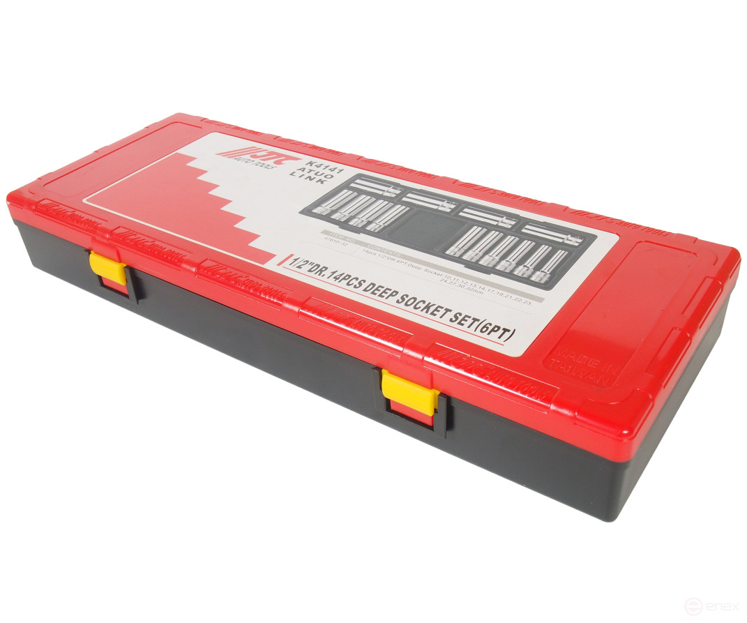 Набор головок торцевых глубоких 6-гранных 1/2" 10-32мм (в кейсе) 14шт JTC /1