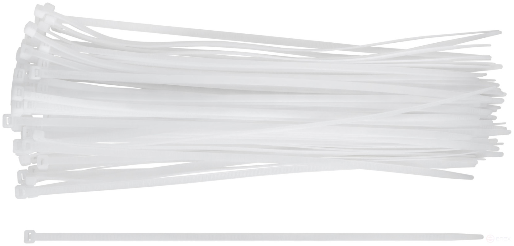Хомуты нейлоновые для проводов, белые 100 шт., 7,6х400 мм