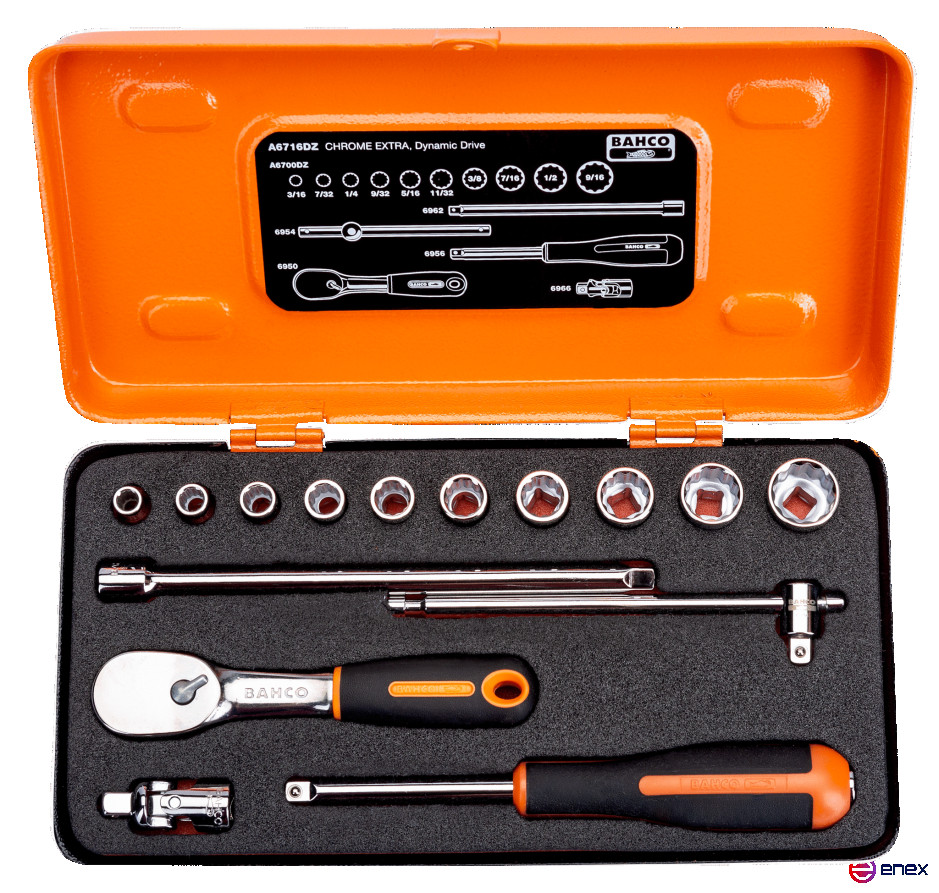 1/4" Socket Head Set, 15pcs A6716DZ