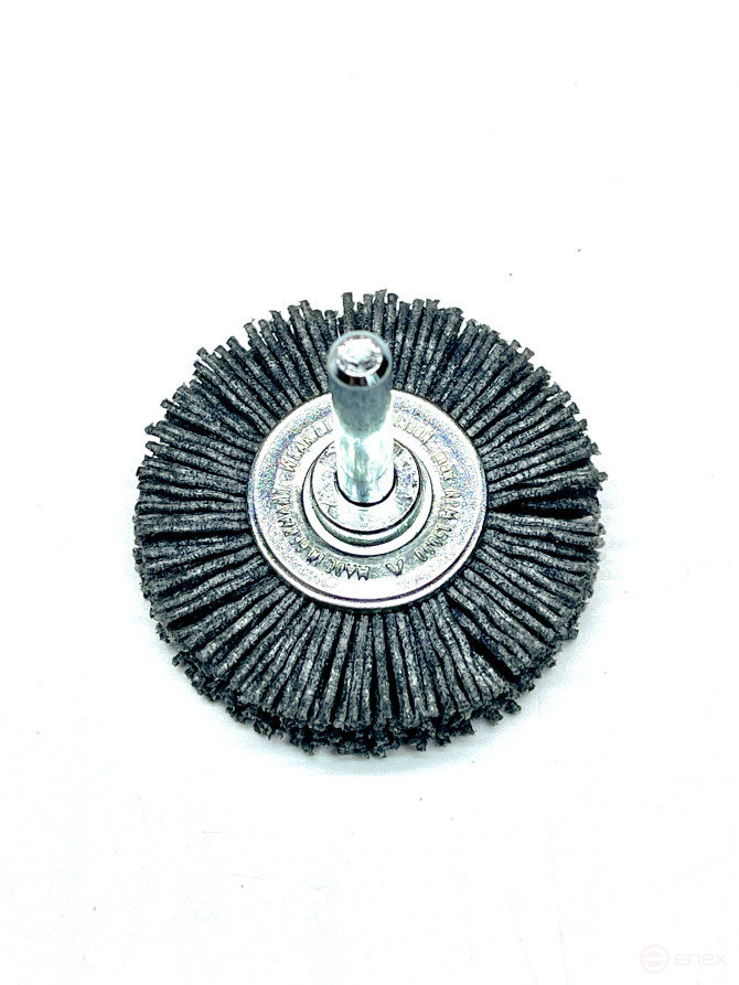 Cylindrical corrugated brush, D40*15 mm, shank 6 mm, nylon abrasive SIC K 120/1,1 mm