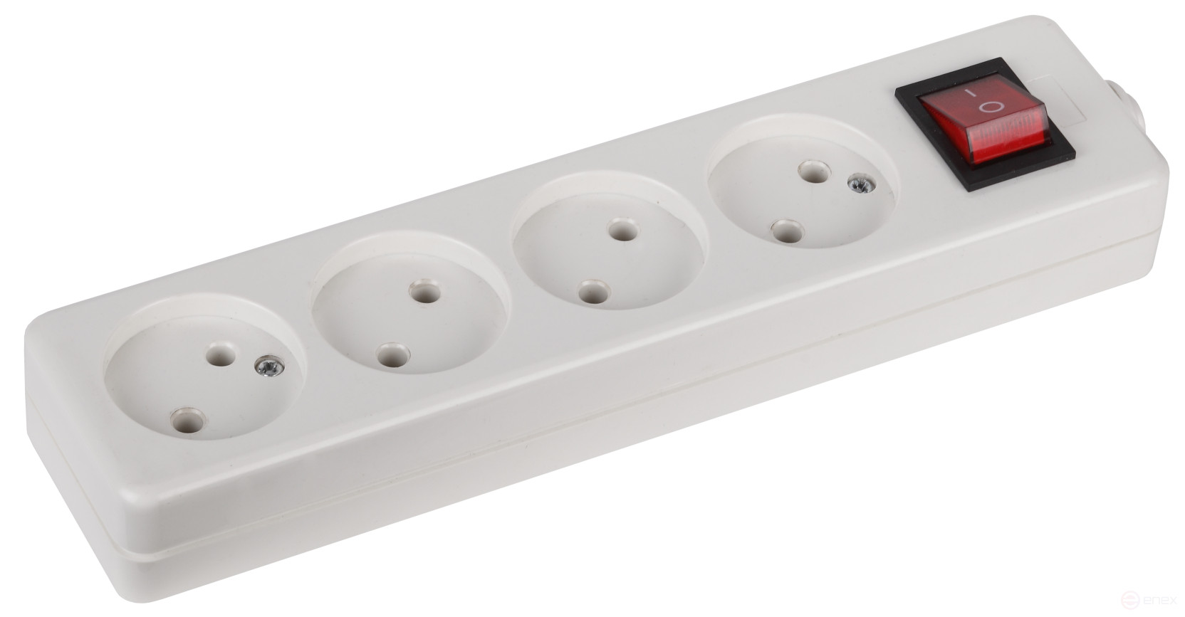 ERA K-4s 4 sockets without grounding with switch white