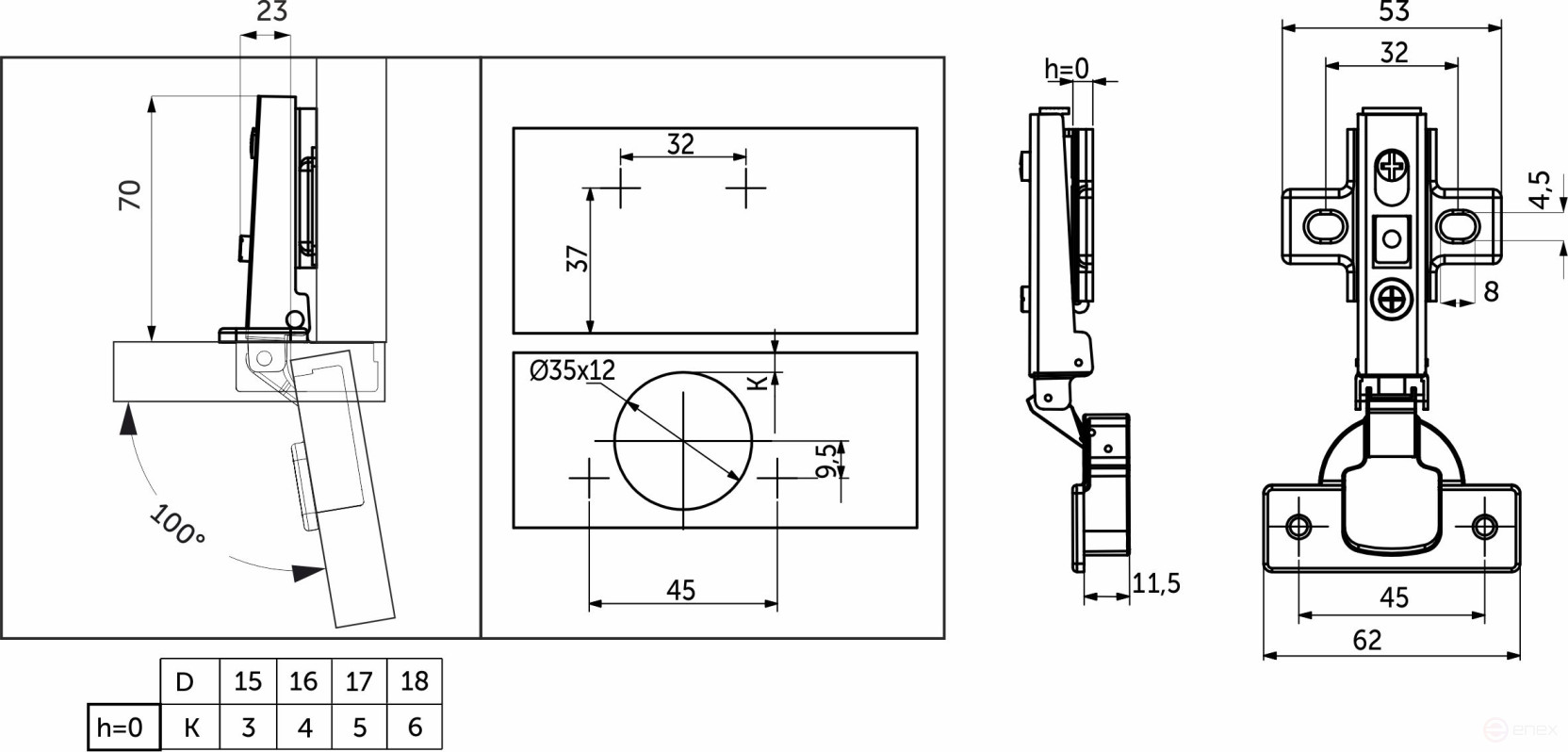 Overhead loop without spring 45mm h0 clip-on AKS