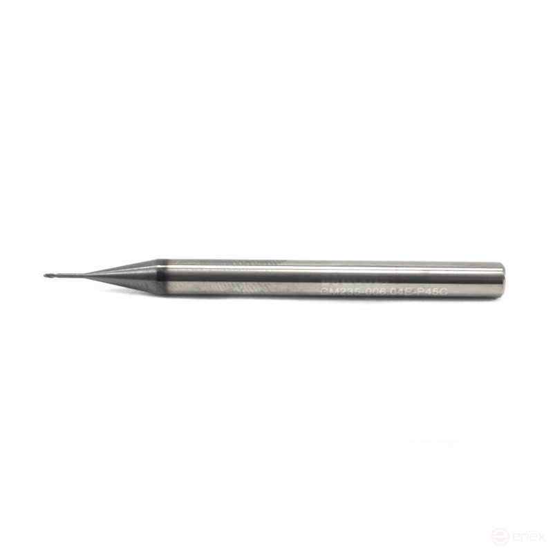 Carbide end mill 0.6 x 0.9 x 50 P45C Z=2 long neck up to xb-6 mm c/x dx=4 CM235-006.06E-P45C Beltools