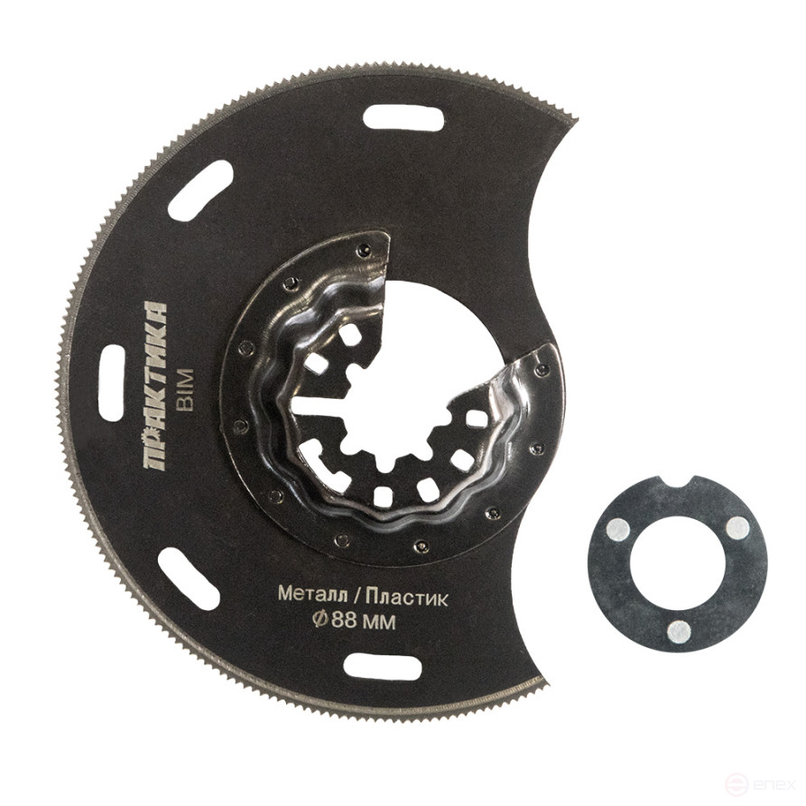 Насадка для МФИ ПРАКТИКА отрезная полукруг, BiM, по металлу и дереву, 88 мм, мелкий зуб (240-232)