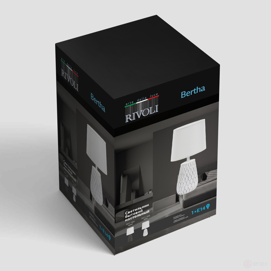 Rivoli Bertha 7071-502 Table Lamp 1 * E14 40W ceramic White