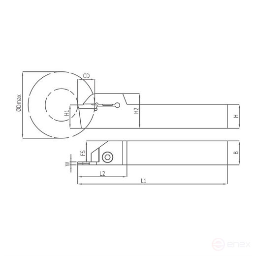 Heikenei Egt K Державка для обработки наружных канавок Krly Mgm, 12x12, w-2