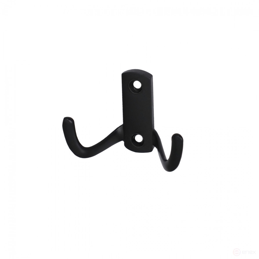 Крючок меб. двухрожковый мет. WP13 черный AKS