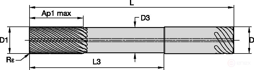 Milling cutter FSDE1600EBDYM KC643M
