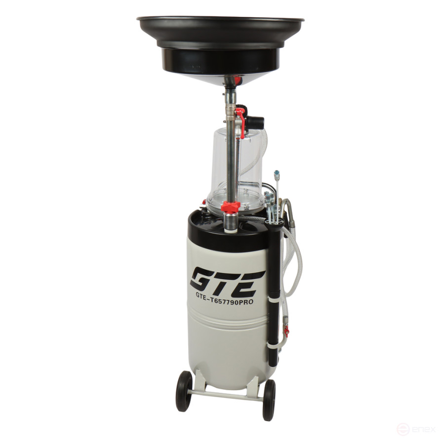 Установка для замены масла 90л с поворотным поддоном 15л и колбой GTE