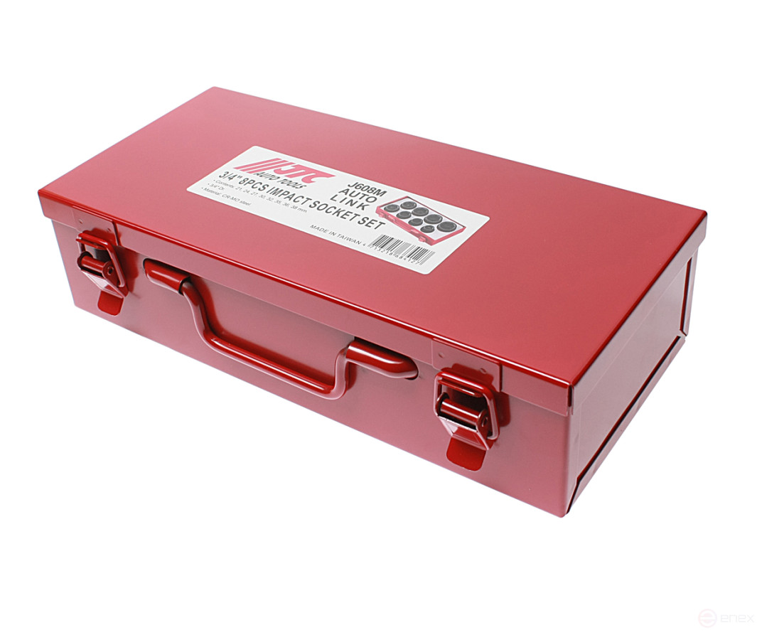 Набор головок торцевых 3/4" 6-ти гранных 21-38мм ударных 8 предметов в кейсе JTC