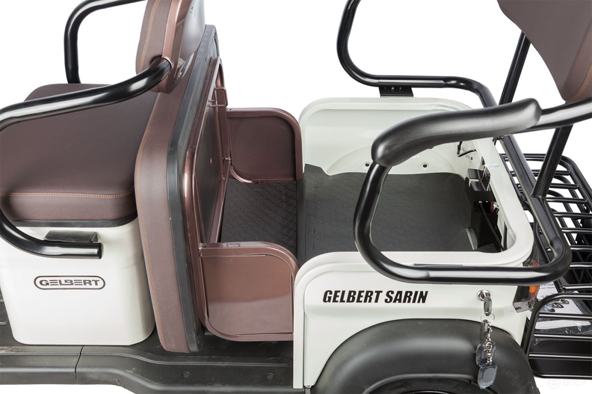 Electric tricycle Rutrike Gelbert Sarin 48V/60V 1000W, brown and white